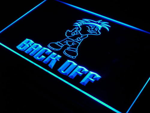 Back Off Finger Car Display Bar Neon Light Sign